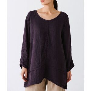 Flax NWOT relaxed fit linen cotton top tunic purple size medium